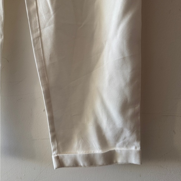NEW! Zara TRF White Paperbag Tie Belt Straight Leg Pants With Pockets - Picture 4 of 7